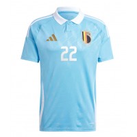 Maglia Calcio Belgio Jeremy Doku #22 Seconda Divisa Europei 2024 Manica Corta